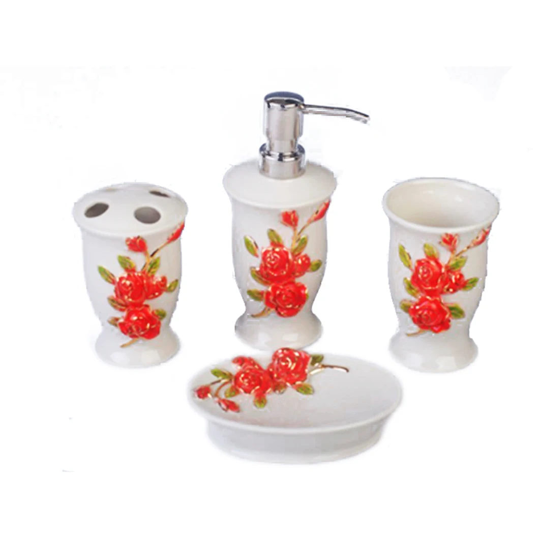 High Quality 3PCS Ceramic Hotel&Home Decoration Lotion Dispenser Tumbler Toothbrush Holder Soap Dish Bathroom Accessories Set